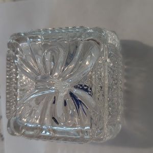 Butterfly Trinket Box Bow Glass Present 24% Lead Crystal Yugoslavia Crystal